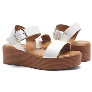 Brand New White Platform Sandals | Size 8.5
